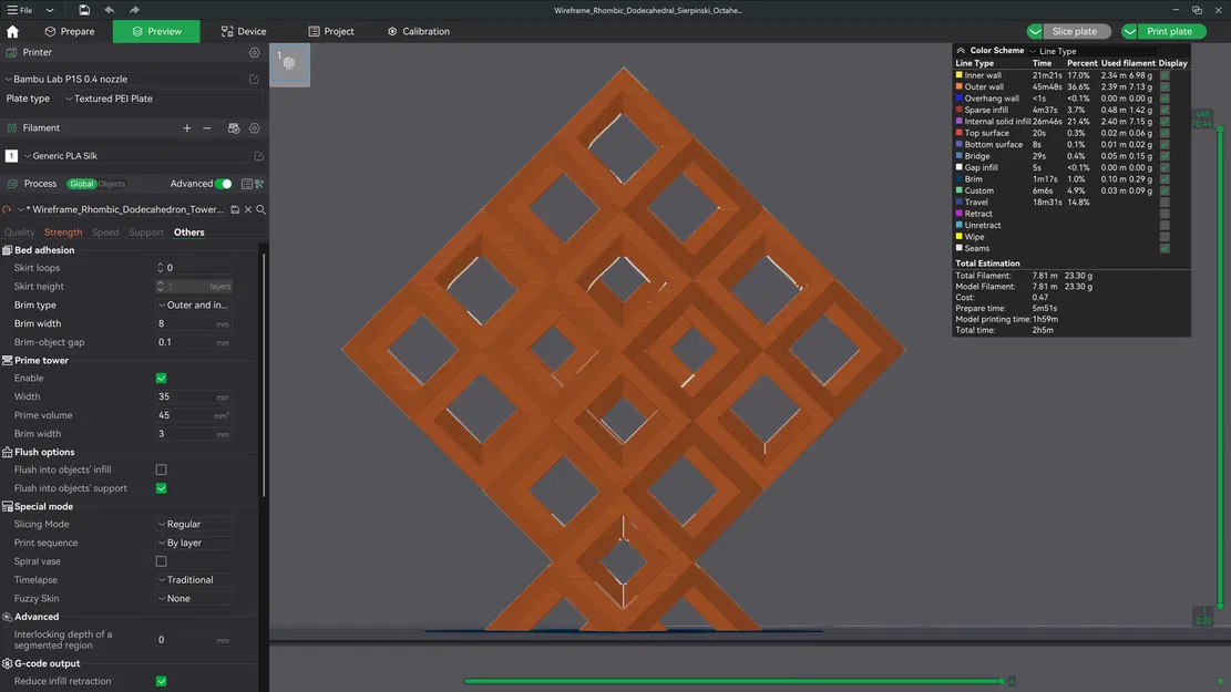 Cấu trúc Fractal Sierpiński Octahedron từ Wireframe Rhombic Dodecahedron - Cấp độ 1 - Image 3