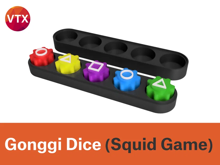 Bộ trò chơi Gonggi Dice (Squid Game) - In 3D dễ dàng không cần support - Image 1
