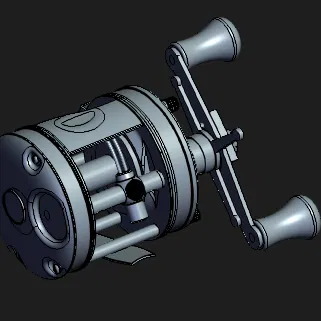 Mô hình máy câu ngang (Baitcaster) 3D chi tiết cho cần thủ