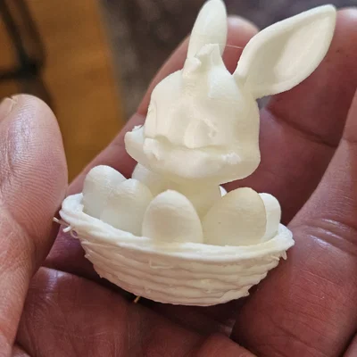 Mô hình Easter Bunny Basket (Chú thỏ trong giỏ) in 3D xinh xắn