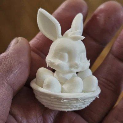 Mô hình Easter Bunny Basket (Chú thỏ trong giỏ) in 3D xinh xắn
