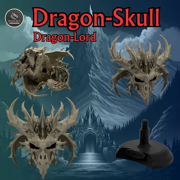 Mô hình Hộp sọ Rồng (DragonLord) kèm đế - Image 2