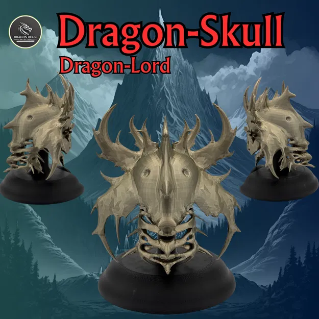 Mô hình Hộp sọ Rồng (DragonLord) kèm đế - Image 4