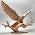Mô hình 3D đại bàng tung cánh đậu trên cành cây đầy oai vệ - Thumbnail 2