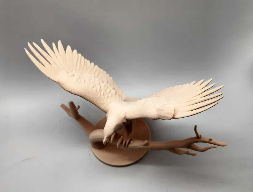 Mô hình 3D đại bàng tung cánh đậu trên cành cây đầy oai vệ - Image 3