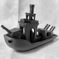Mô hình tàu chiến 3D Benchy với tháp pháo xoay linh hoạt - Thumbnail 1