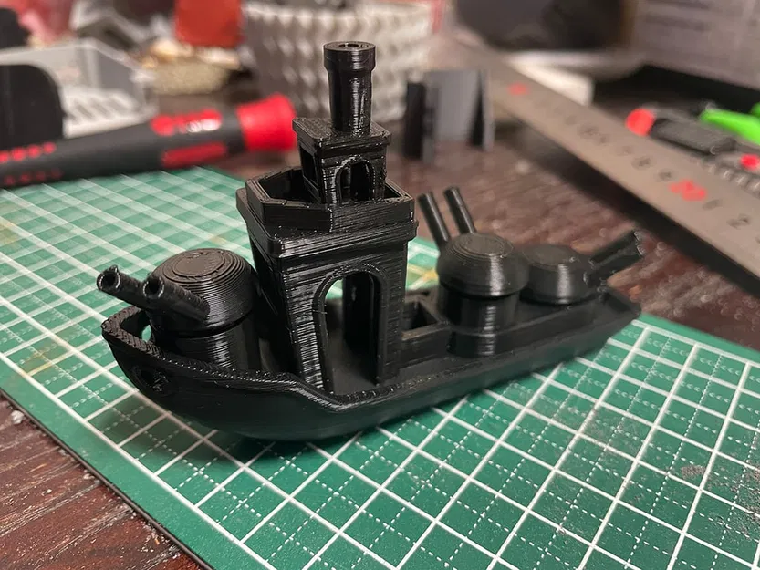 Mô hình tàu chiến 3D Benchy với tháp pháo xoay linh hoạt - Image 2