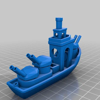 Mô hình tàu chiến 3D Benchy với tháp pháo xoay linh hoạt