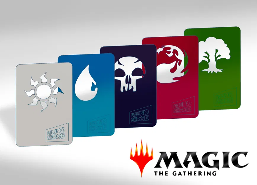 Bộ chia bài Magic: The Gathering với biểu tượng Mana cắt rỗng in 3D - Image 1