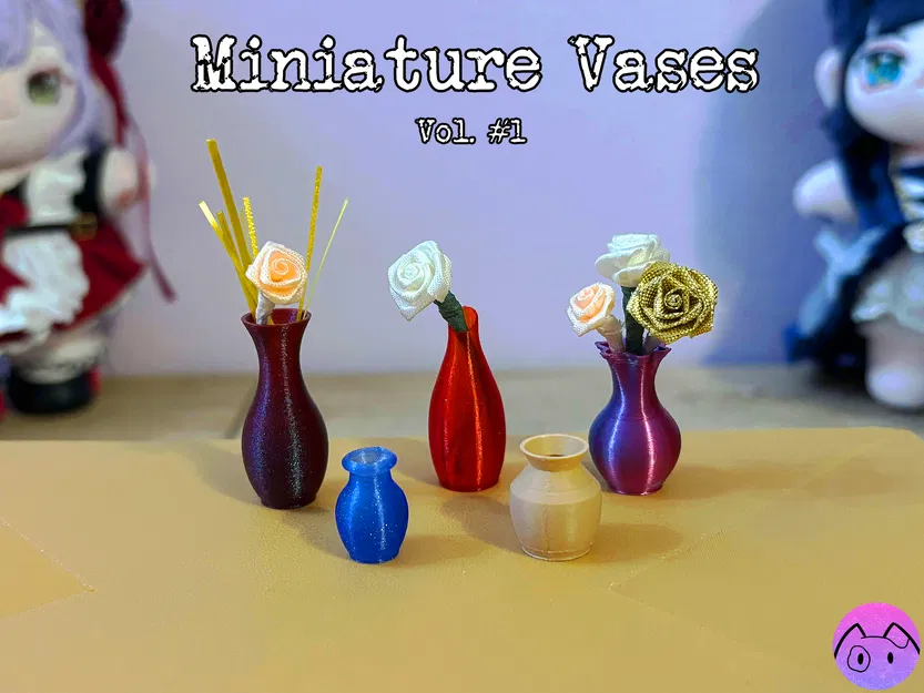 Miniature Vases - Vol. #1 (Bộ sưu tập 5 mẫu bình hoa mini) - Image 1