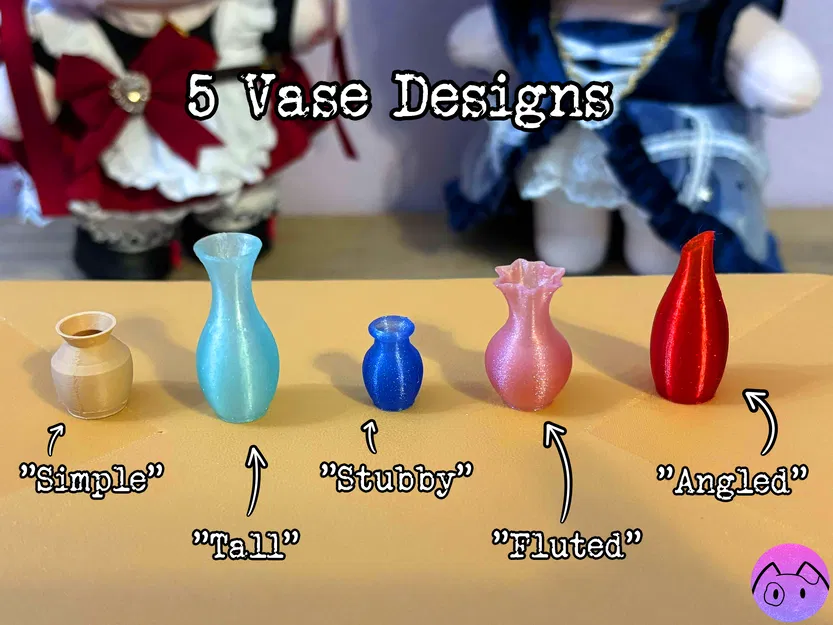 Miniature Vases - Vol. #1 (Bộ sưu tập 5 mẫu bình hoa mini) - Image 2