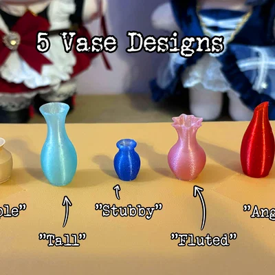 Miniature Vases - Vol. #1 (Bộ sưu tập 5 mẫu bình hoa mini)