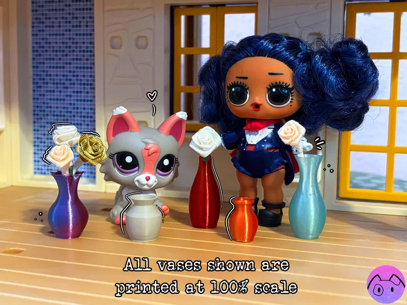 Miniature Vases - Vol. #1 (Bộ sưu tập 5 mẫu bình hoa mini) - Image 8