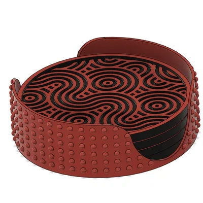 Bộ đế lót ly họa tiết hiện đại (Modern Coasters) in 3D
