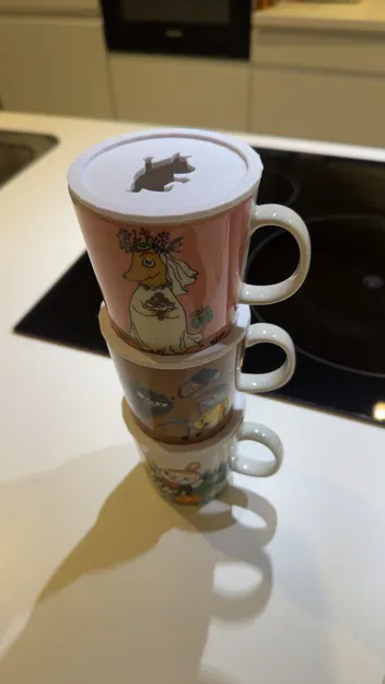 Phụ kiện đế xếp chồng ly Moomin (Moomin cup stack) in 3D - Image 2