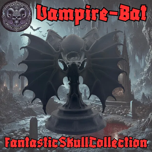 Mô hình đầu lâu Dơi Ma cà rồng (Vampire Bat Skull) kèm chân đế - Image 6