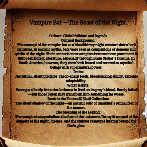 Mô hình đầu lâu Dơi Ma cà rồng (Vampire Bat Skull) kèm chân đế - Image 13