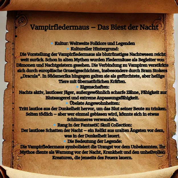 Mô hình đầu lâu Dơi Ma cà rồng (Vampire Bat Skull) kèm chân đế - Image 14