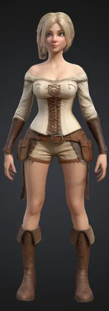 Mô hình 3D nhân vật nữ thám hiểm (Adventurer Female) cực chi tiết - Image 1
