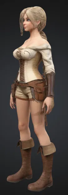 Mô hình 3D nhân vật nữ thám hiểm (Adventurer Female) cực chi tiết - Image 2