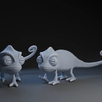 Mô hình 3D chú tắc kè Pascal đáng yêu từ phim Tangled