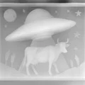 Phù điêu 3D: Cảnh UFO bắt cóc bò - Thumbnail 2
