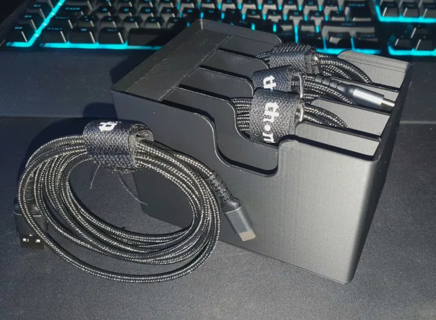 Khay Đựng Cáp Sạc Gridfinity (2x3) Gọn Gàng Cho Bàn Làm Việc - Image 1