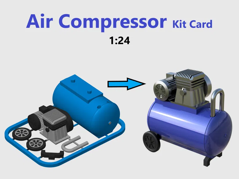 Mô hình Kit Card Máy nén khí - Phụ kiện sa bàn gara tỷ lệ 1:24 - Image 1