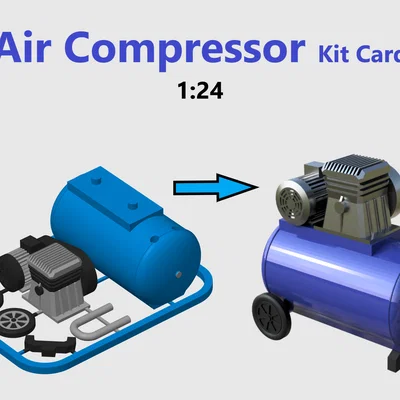 Mô hình Kit Card Máy nén khí - Phụ kiện sa bàn gara tỷ lệ 1:24