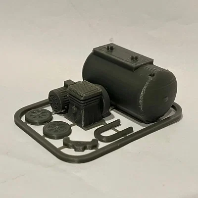 Mô hình Kit Card Máy nén khí - Phụ kiện sa bàn gara tỷ lệ 1:24