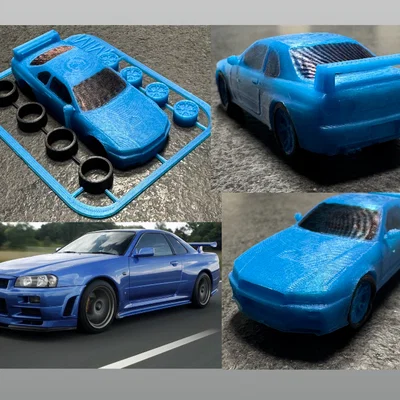 Mô hình Nissan Skyline Kit Card - Tự in và lắp ráp xe huyền thoại
