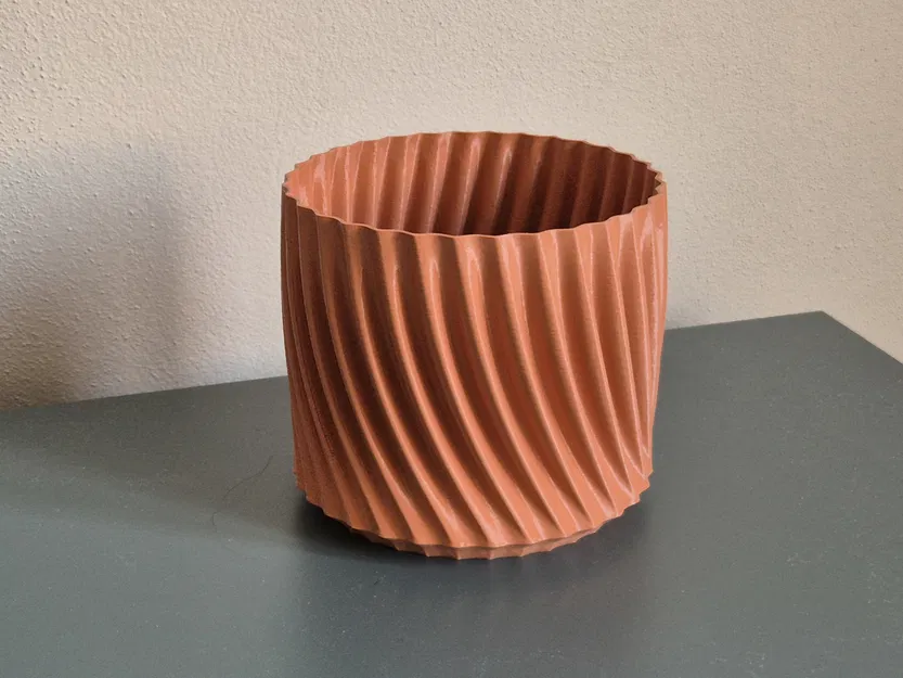 Mẫu in 3D chậu cây họa tiết hình học xoắn ốc tinh tế - Image 2