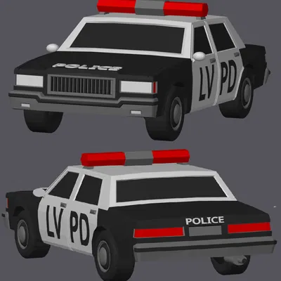 Mô hình xe cảnh sát LVPD 3D - Phiên bản tái hiện từ GTA San Andreas