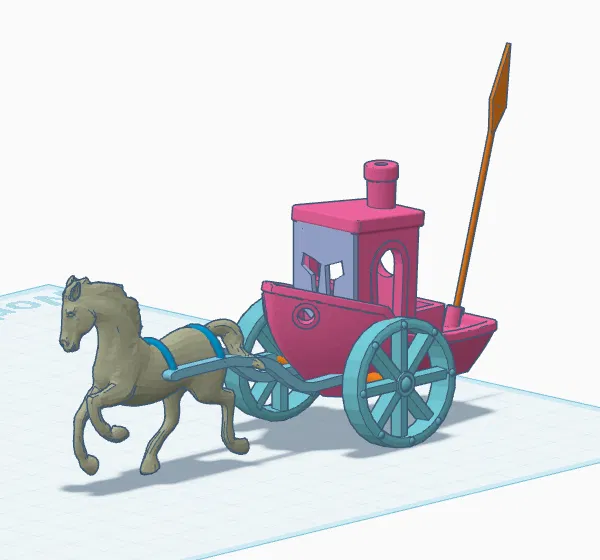 Mô hình xe ngựa chiến Roman Chariot Benchy in 3D ấn tượng - Image 1