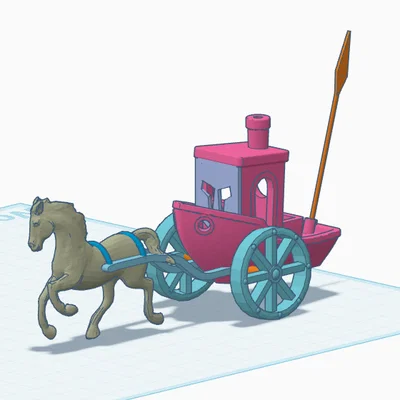 Mô hình xe ngựa chiến Roman Chariot Benchy in 3D ấn tượng