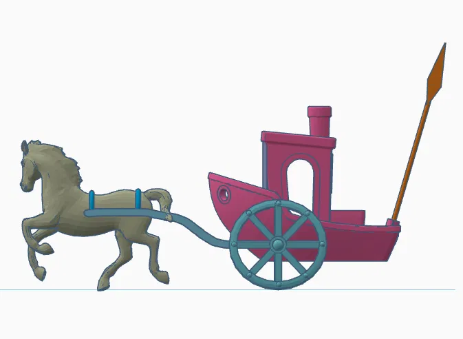 Mô hình xe ngựa chiến Roman Chariot Benchy in 3D ấn tượng - Image 2