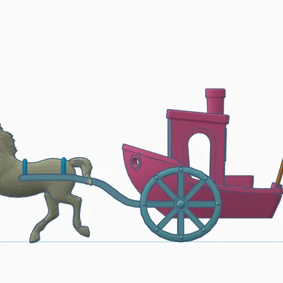 Mô hình xe ngựa chiến Roman Chariot Benchy in 3D ấn tượng