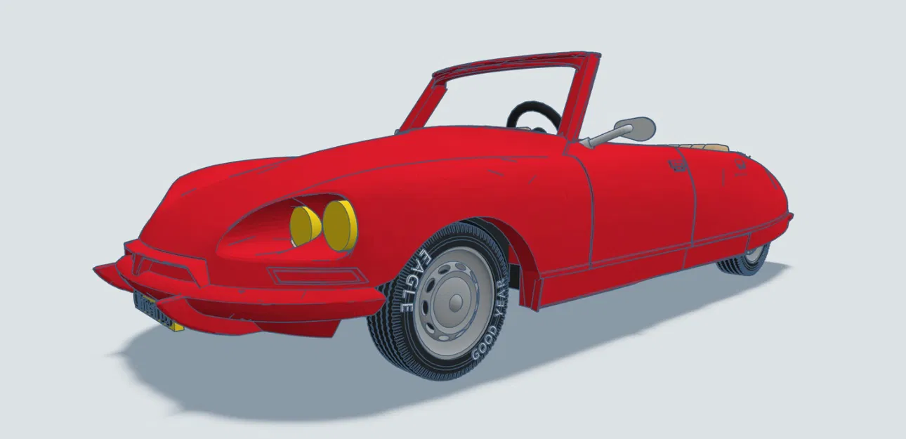 Mô hình in 3D xe cổ Citroen DS Cabrio 1954 - Image 6