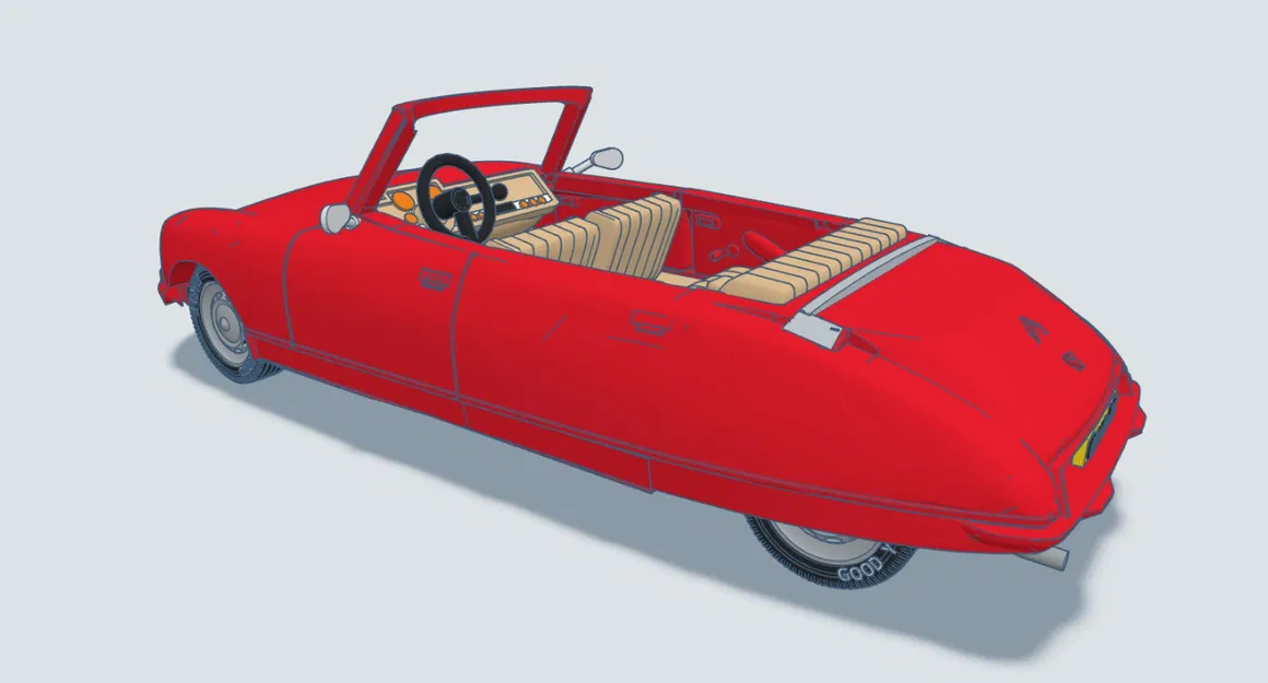 Mô hình in 3D xe cổ Citroen DS Cabrio 1954 - Image 10