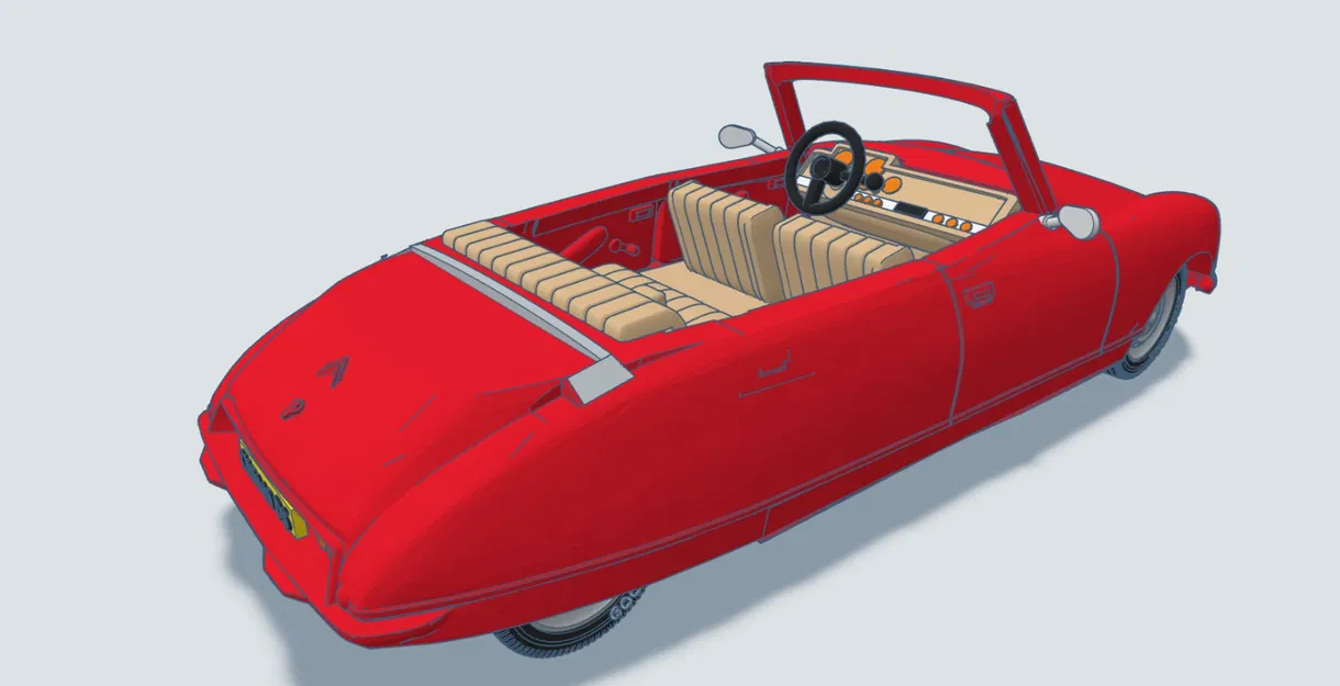 Mô hình in 3D xe cổ Citroen DS Cabrio 1954 - Image 12