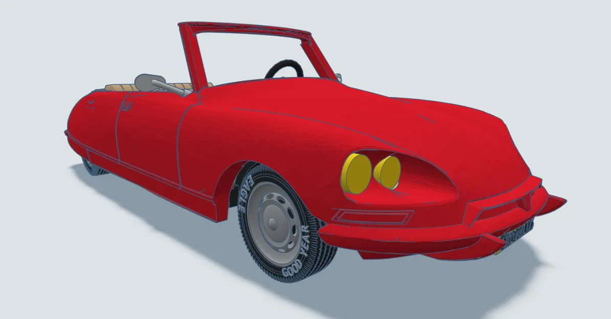 Mô hình in 3D xe cổ Citroen DS Cabrio 1954 - Image 13