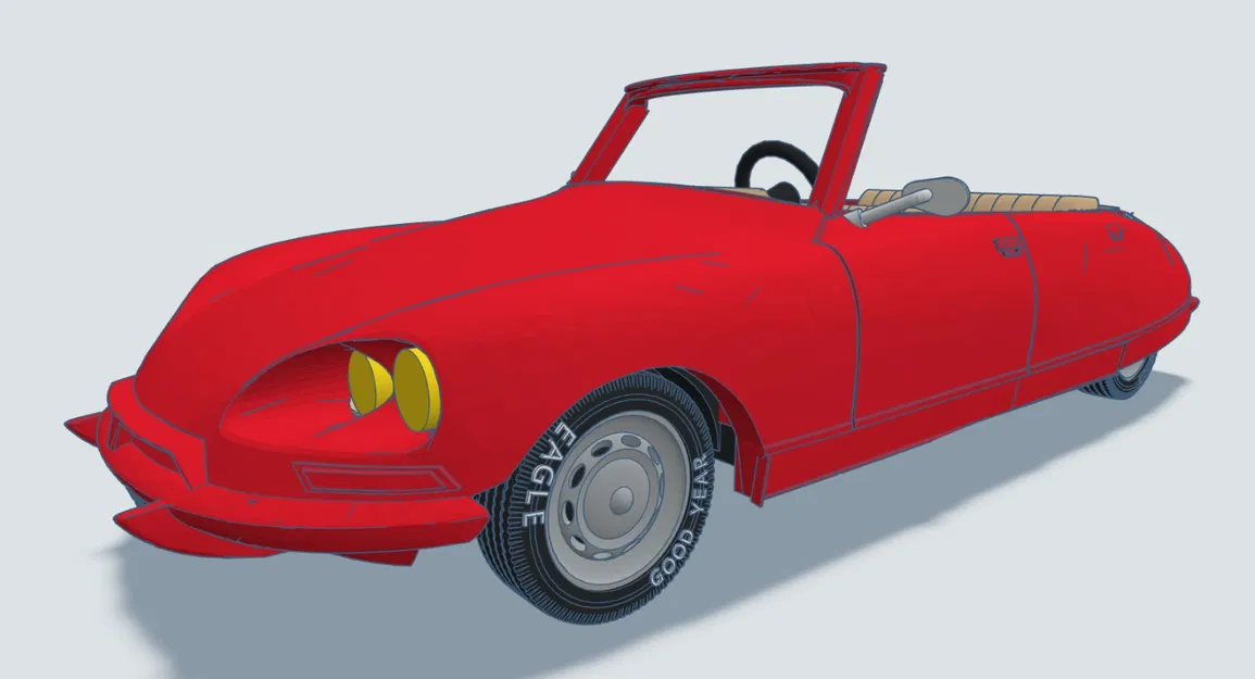 Mô hình in 3D xe cổ Citroen DS Cabrio 1954 - Image 15