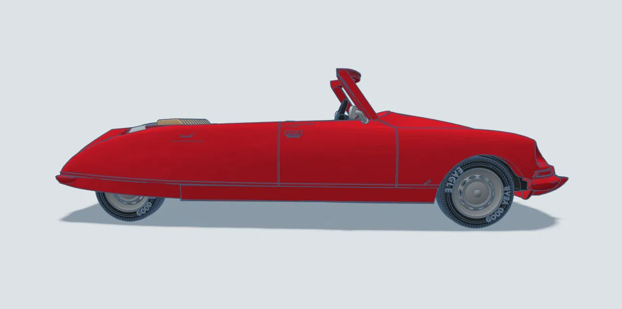 Mô hình in 3D xe cổ Citroen DS Cabrio 1954 - Image 16