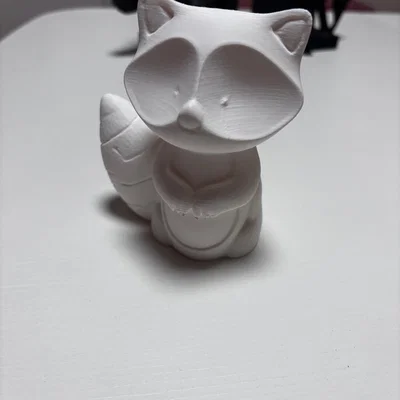 Mô hình chú gấu mèo (raccoon) dễ thương in 3D trang trí