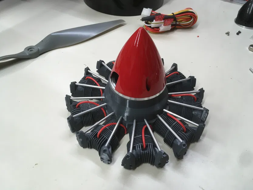 Mô hình động cơ Radial 9 xy-lanh giả lập cho máy bay tỉ lệ 1:5 - Image 1