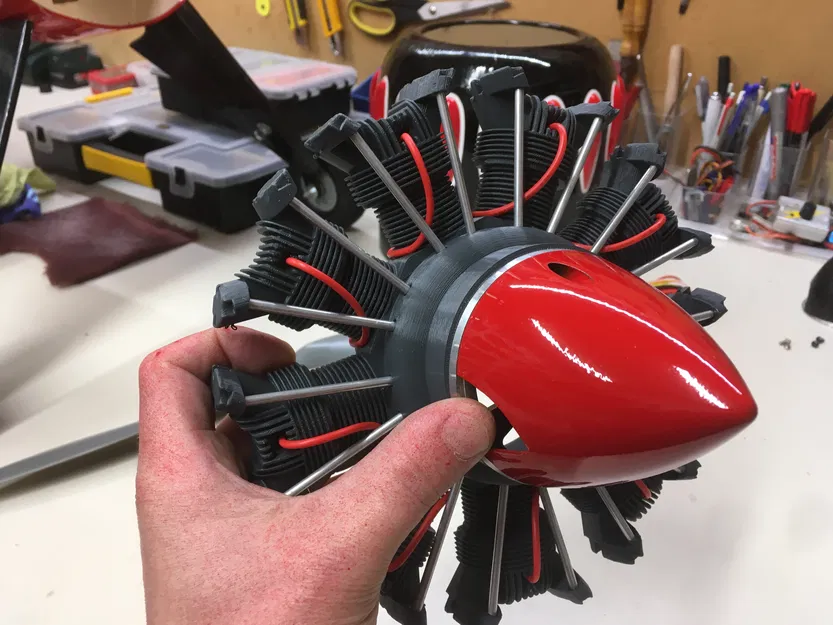 Mô hình động cơ Radial 9 xy-lanh giả lập cho máy bay tỉ lệ 1:5 - Image 4