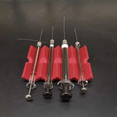 Khay đỡ ống tiêm thủy tinh 4 vị trí (Syringe holder) in 3D