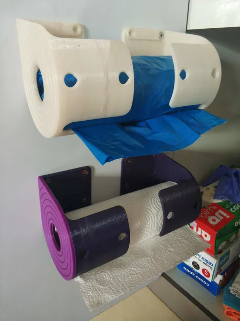 Giá treo túi rác và khăn giấy 3D đa năng cho tủ bếp - Image 1