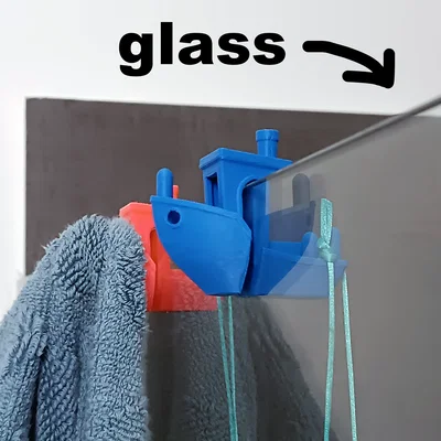 Móc treo khăn tắm hình Benchy cho vách kính