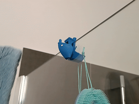 Móc treo khăn tắm hình Benchy cho vách kính - Image 2
